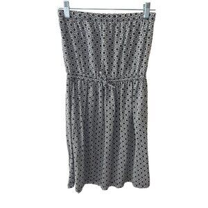 Joe Fresh Womens Black & White Geometric Strapless Dress Size S